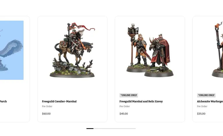 Carousel screenshot from warhammer.com