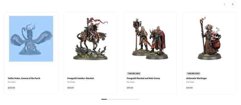Carousel screenshot from warhammer.com
